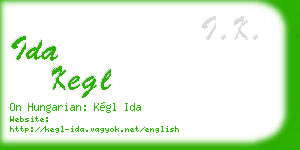 ida kegl business card